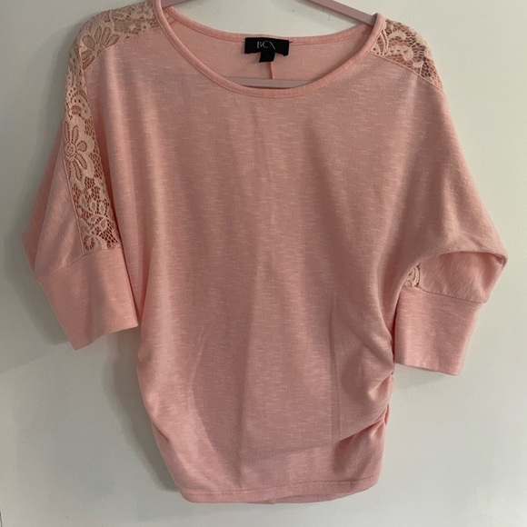 BCX Tops - BCX Women's Peach Colored Lace Accent Top size medium